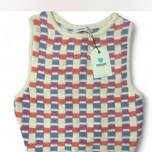 Multicolor Checkered Crop Top